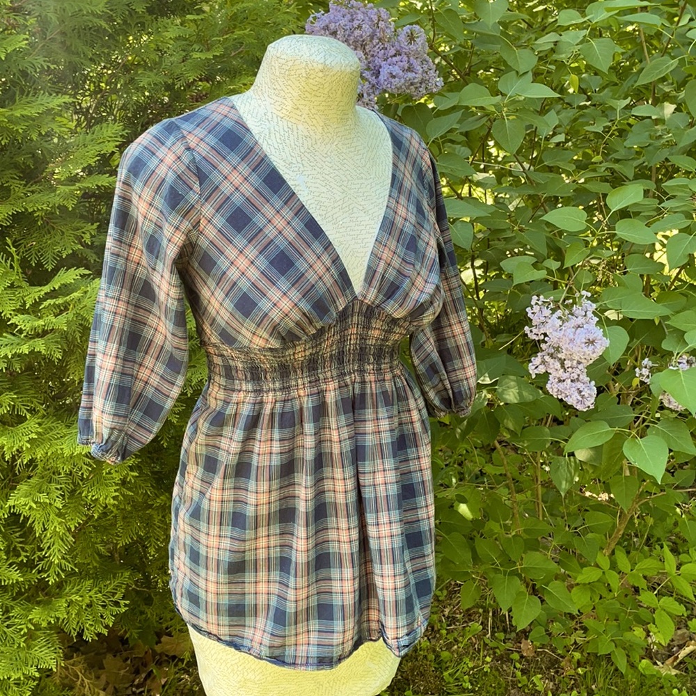 Hobo Charlotte Russe fitted the Blue Plaid Top